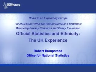 Robert Bumpstead Office for National Statistics