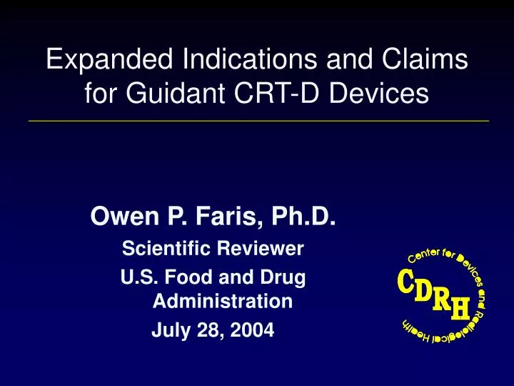 expanded indications and claims for guidant crt d devices