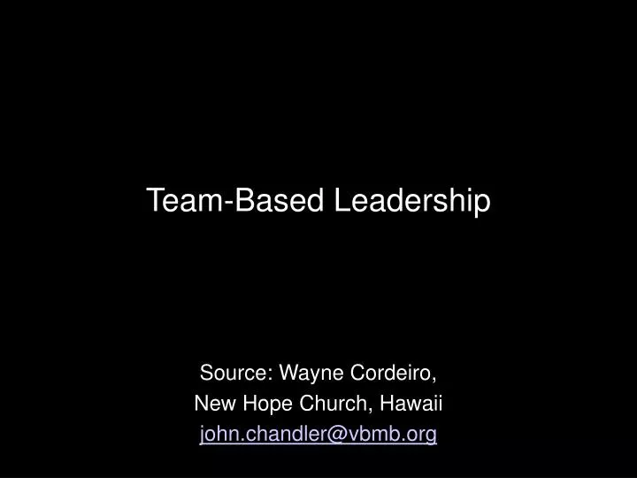 team based leadership