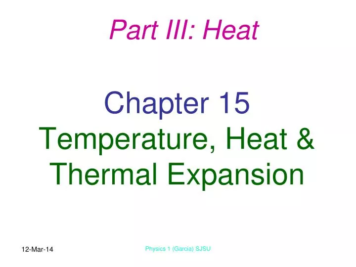 chapter 15 temperature heat thermal expansion