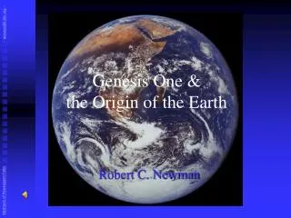 Genesis One &amp; the Origin of the Earth