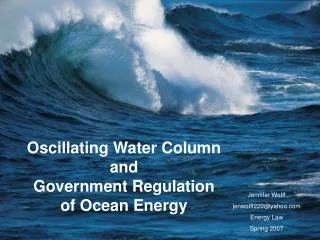 Oscillating Water Column and Government Regulation of Ocean Energy