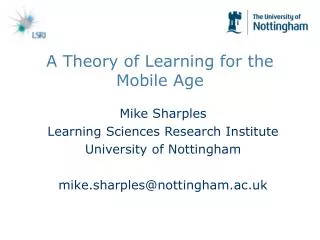 A Theory of Learning for the Mobile Age