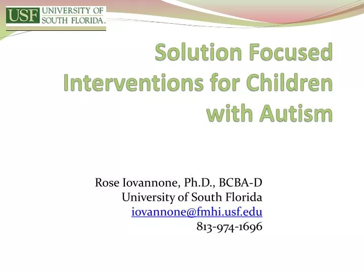 solution focused interventions for children with autism