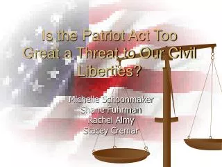 Is the Patriot Act Too Great a Threat to Our Civil Liberties?