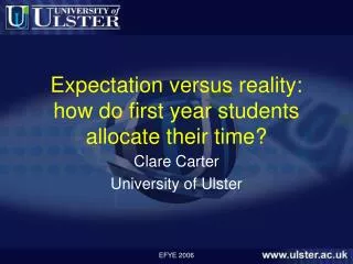 Expectation versus reality: how do first year students allocate their time?