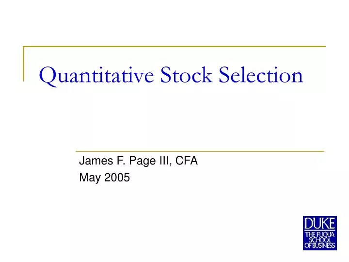 quantitative stock selection