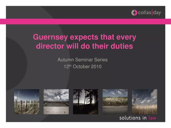 guernsey expects that every director will do their duties