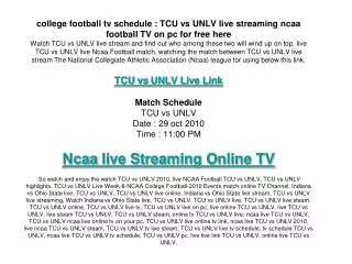 TCU vs UNLV live streaming link here