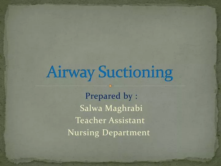 airway suctioning