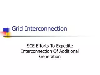Grid Interconnection