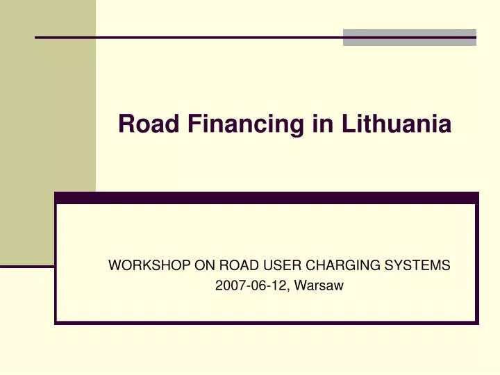 road financing in lithuania