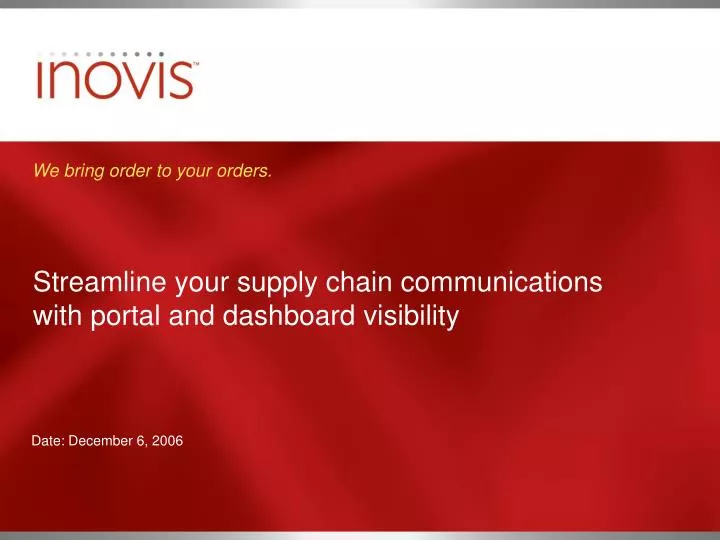 streamline your supply chain communications with portal and dashboard visibility