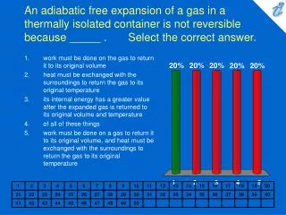 An adiabatic free expansion of a gas in a thermally isolated container is not reversible because _____ . Select