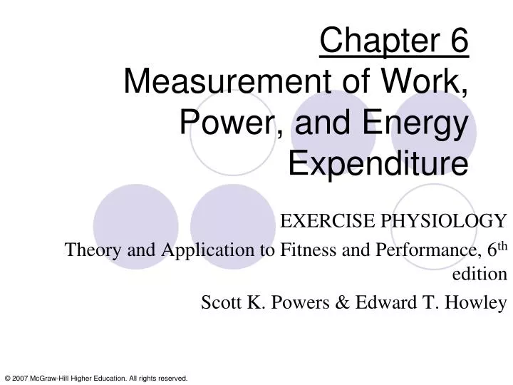 chapter 6 measurement of work power and energy expenditure