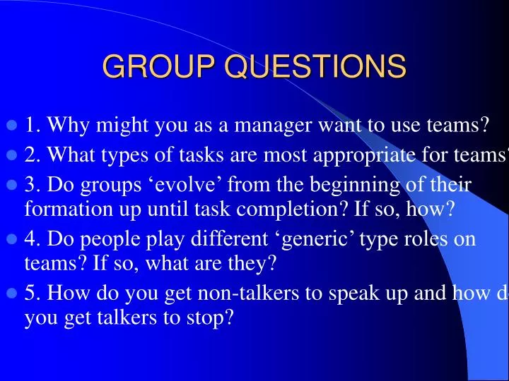 group questions