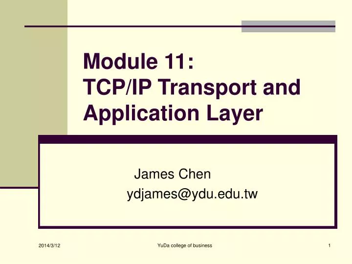module 11 tcp ip transport and application layer