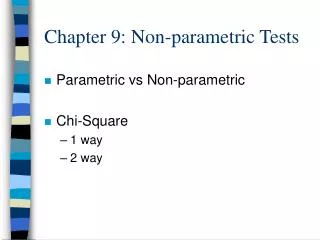 Chapter 9: Non-parametric Tests