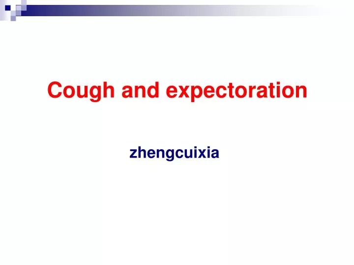 cough and expectoration