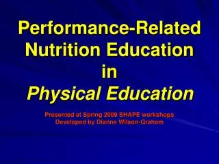 Performance-Related Nutrition Education in Physical Education