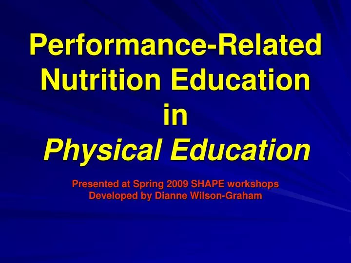performance related nutrition education in physical education