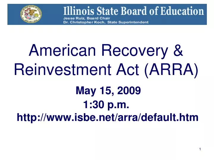 american recovery reinvestment act arra may 15 2009 1 30 p m http www isbe net arra default htm