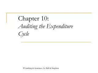 Chapter 10: Auditing the Expenditure Cycle