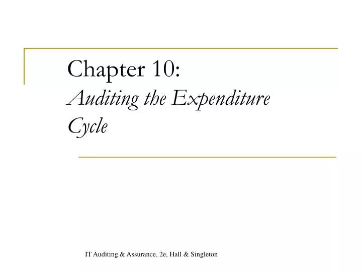 chapter 10 auditing the expenditure cycle