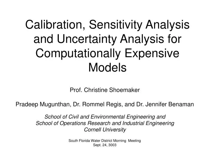 calibration sensitivity analysis and uncertainty analysis for computationally expensive models