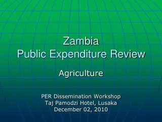 Zambia Public Expenditure Review