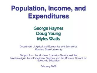 Population, Income, and Expenditures
