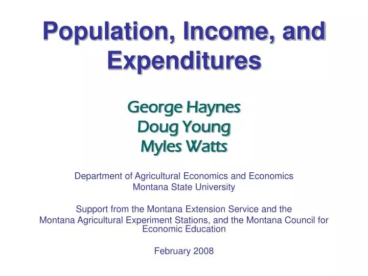 population income and expenditures