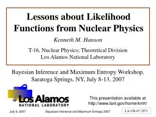 Lessons about Likelihood Functions from Nuclear Physics