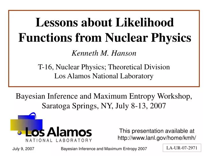 lessons about likelihood functions from nuclear physics