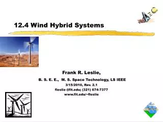12.4 Wind Hybrid Systems