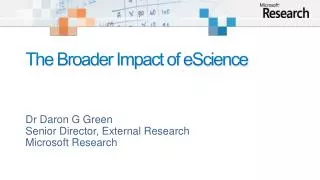 The Broader Impact of eScience
