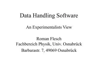 Data Handling Software