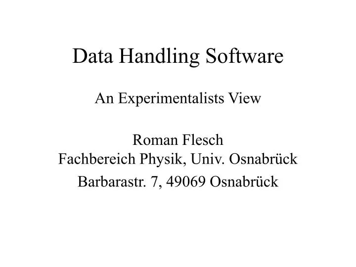 data handling software