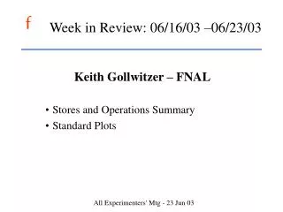 Week in Review: 06/16/03 –06/23/03