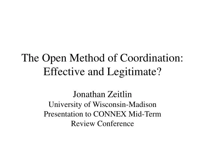 the open method of coordination effective and legitimate