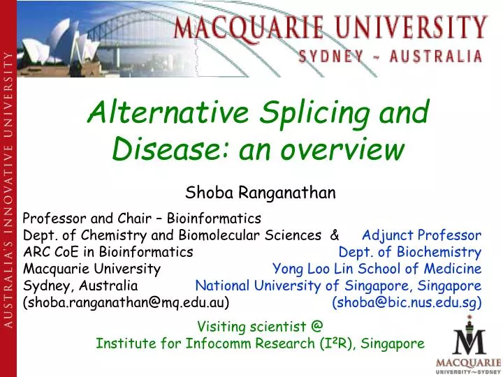 alternative splicing and disease an overview