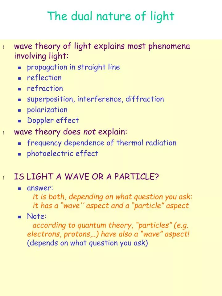 the dual nature of light