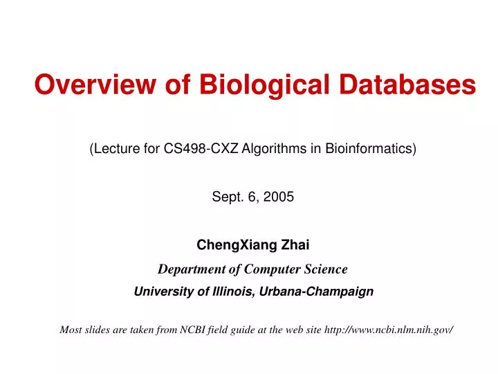 overview of biological databases