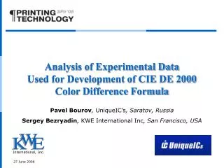 Analysis of Experimental Data Used for Development of CIE DE 2000 Color Difference Formula
