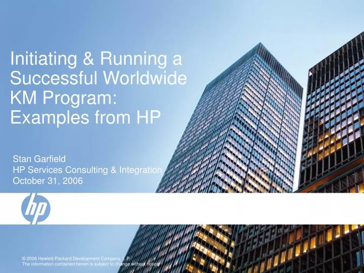 initiating running a successful worldwide km program examples from hp