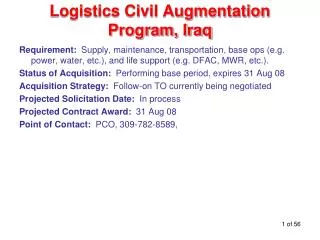 Logistics Civil Augmentation Program, Iraq