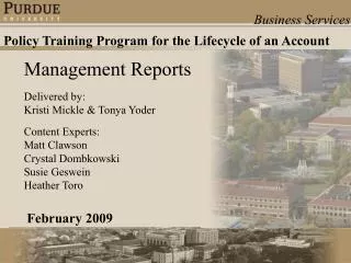 Management Reports