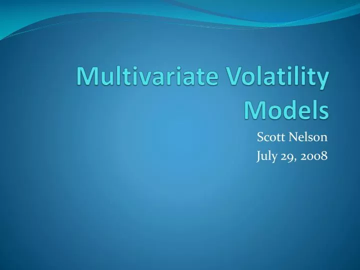 multivariate volatility models
