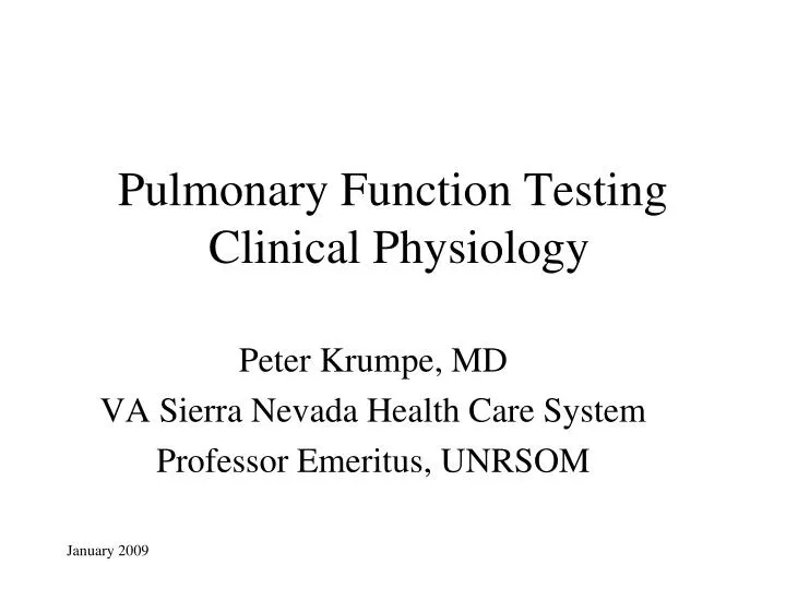 pulmonary function testing clinical physiology