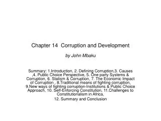 Chapter 14 Corruption and Development by John Mbaku